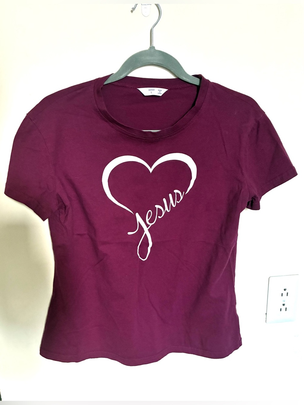 Heart Jesus Graphic Tee - Wine